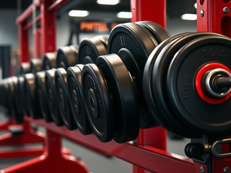 Olympic barbells and weight plates at Ironclad Gym
